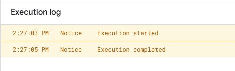 Execution log
