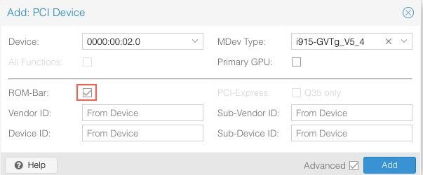 Ubuntu VM iGPU PCI Split Settings