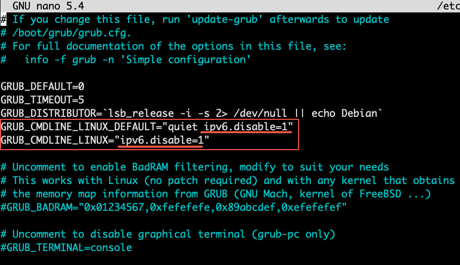 Disable IPv6 via Grub - 3os