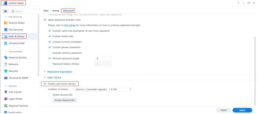 Synology Control Panel Image